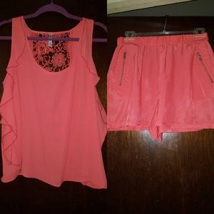 Coral Tank & Short Set Top Size L Bottom Size M